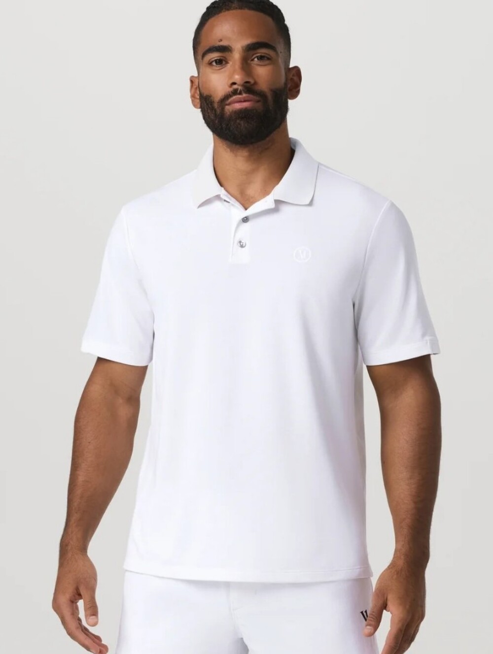Vuori Gamepoint Polo Men’s M White Short Sleeve Solid Polyester Collared